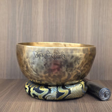 Load image into Gallery viewer, Handmade Full Moon Brass Singing Bowl – Deep Resonance &amp; Energy Clearing
