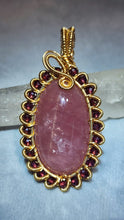 Load image into Gallery viewer, ✨💗 In-House Wire-Wrapped Rose Quartz x Rhodolite Garnet Pendant 💗✨
