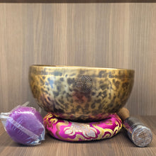 Load image into Gallery viewer, Handmade Full Moon Brass Singing Bowl – Deep Resonance &amp; Energy Clearing
