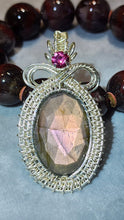 Load image into Gallery viewer, Faceted Spectrolite Wire-Wrapped Pendant (In-House customised)
