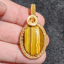 Load image into Gallery viewer, 🟡 In-House Wire Wrapped Yellow Tiger Eye Pendant – Confidence • Protection • Success 🟡
