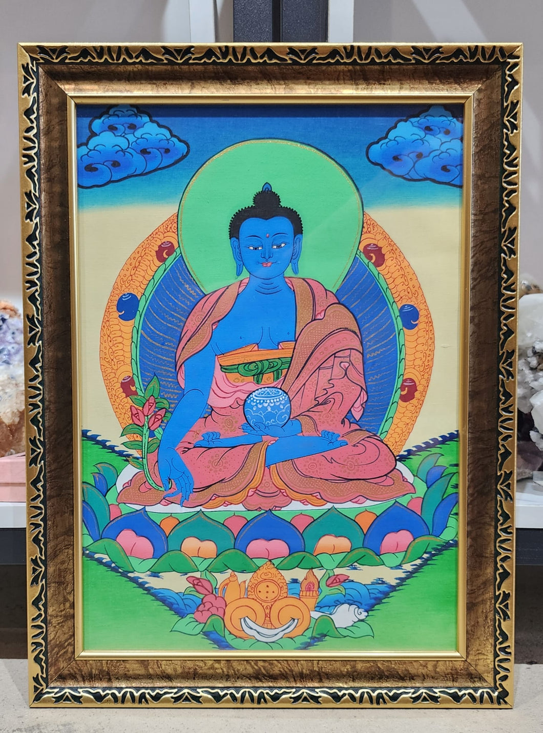 🕉️Hand Drawn Medicine Buddha Thangka (手绘药师佛) – Healing Energy in Every Stroke!🕉️