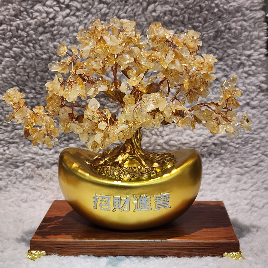 Citrine Crystal Tree with Yuan Bao Base – Prosperity & Abundance Feng Shui Decor