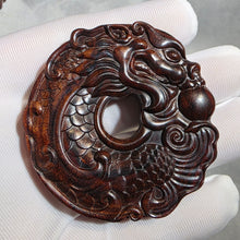 Load image into Gallery viewer, Hainan Rosewood Dragon Carving Pendant
