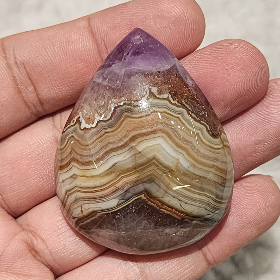 💜✨ Amethyst & Crazy Lace Agate Pendant — Calm Spirit, Joyful Heart ✨🧡