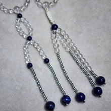 Load image into Gallery viewer, Handcrafted Crystal Juzu – Clear Quartz &amp; Lapis Lazuli
