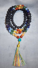 Load image into Gallery viewer, 🌈 Grounded Energy &amp; Chakra Harmony – 108 Beads Mala Necklace 🌈
