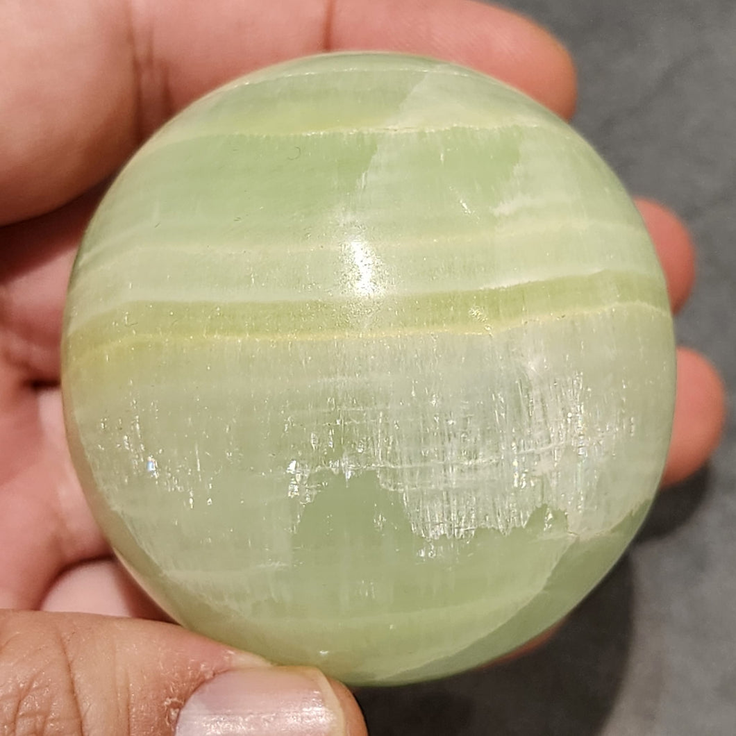 🌿 Pistachio Calcite Sphere