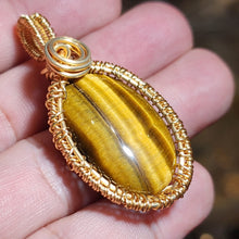 Load image into Gallery viewer, 🟡 In-House Wire Wrapped Yellow Tiger Eye Pendant – Confidence • Protection • Success 🟡
