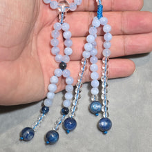 Load image into Gallery viewer, Handcrafted Crystal Juzu – Blue Lace Agate &amp; Blue Kyanite
