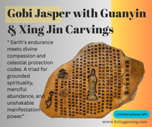 Load image into Gallery viewer, Sacred Gobi Jasper GuanYin Carving with Heart Sutra (心经) – A Stone of Compassion &amp; Protection
