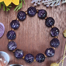 Load image into Gallery viewer, Amethyst with Carving Bracelet 
