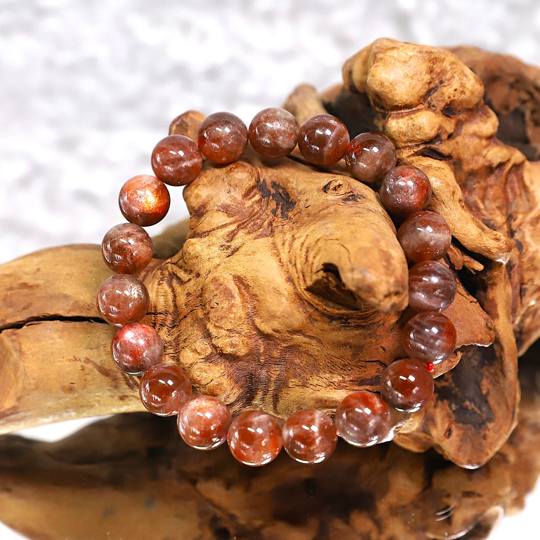 Brown Strawberry Sunstone Bracelet