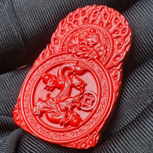Load image into Gallery viewer, Hong Sha Cinnabar Dragon Guardian Deity Pendant (守护神)
