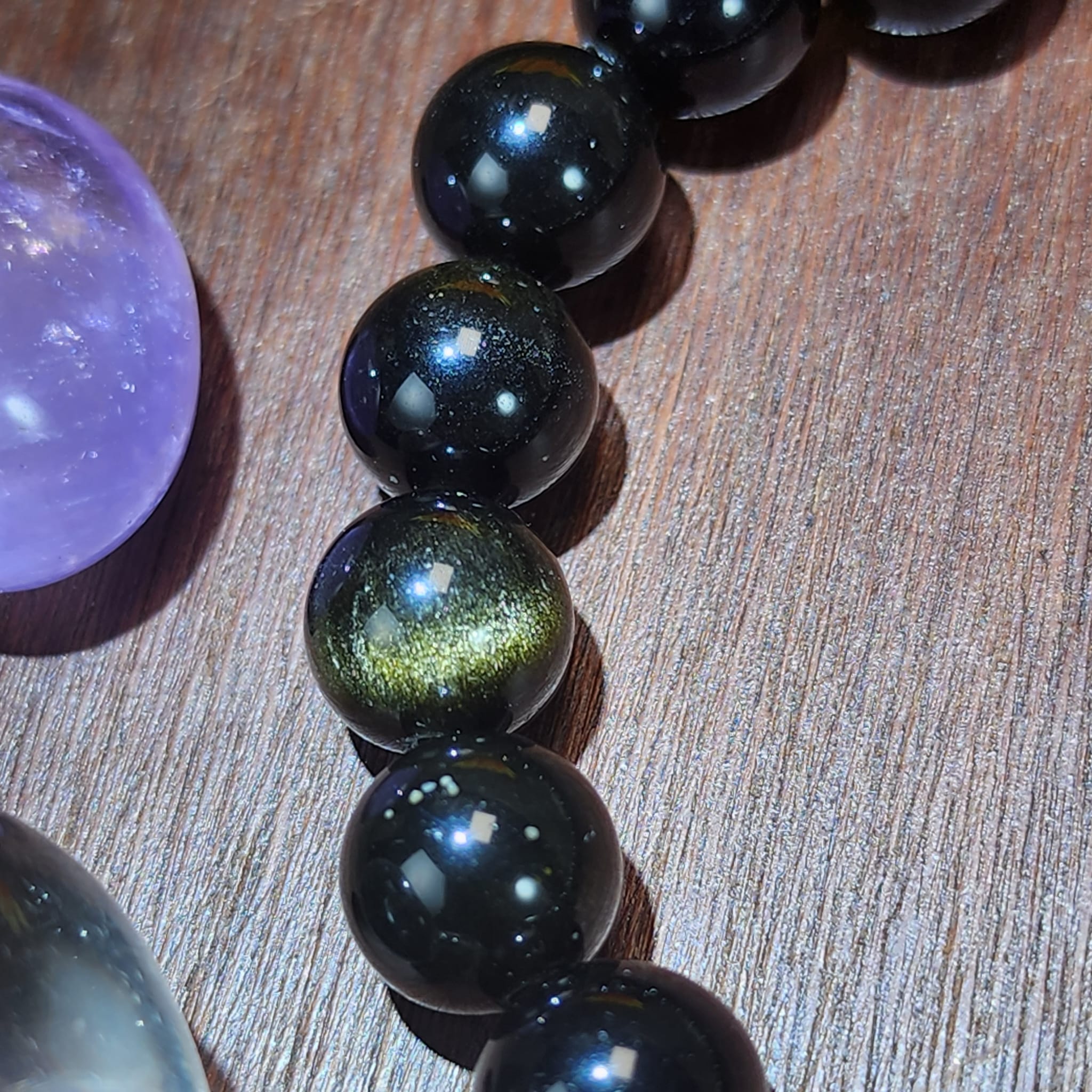 Golden obsidian sale beads