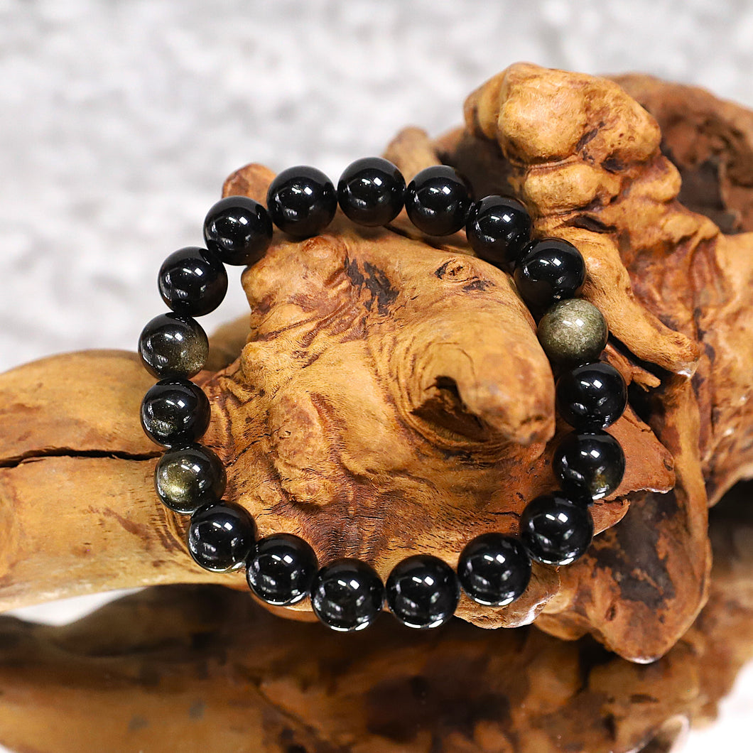Golden Sheen Obsidian Bracelet & Flat Bracelet