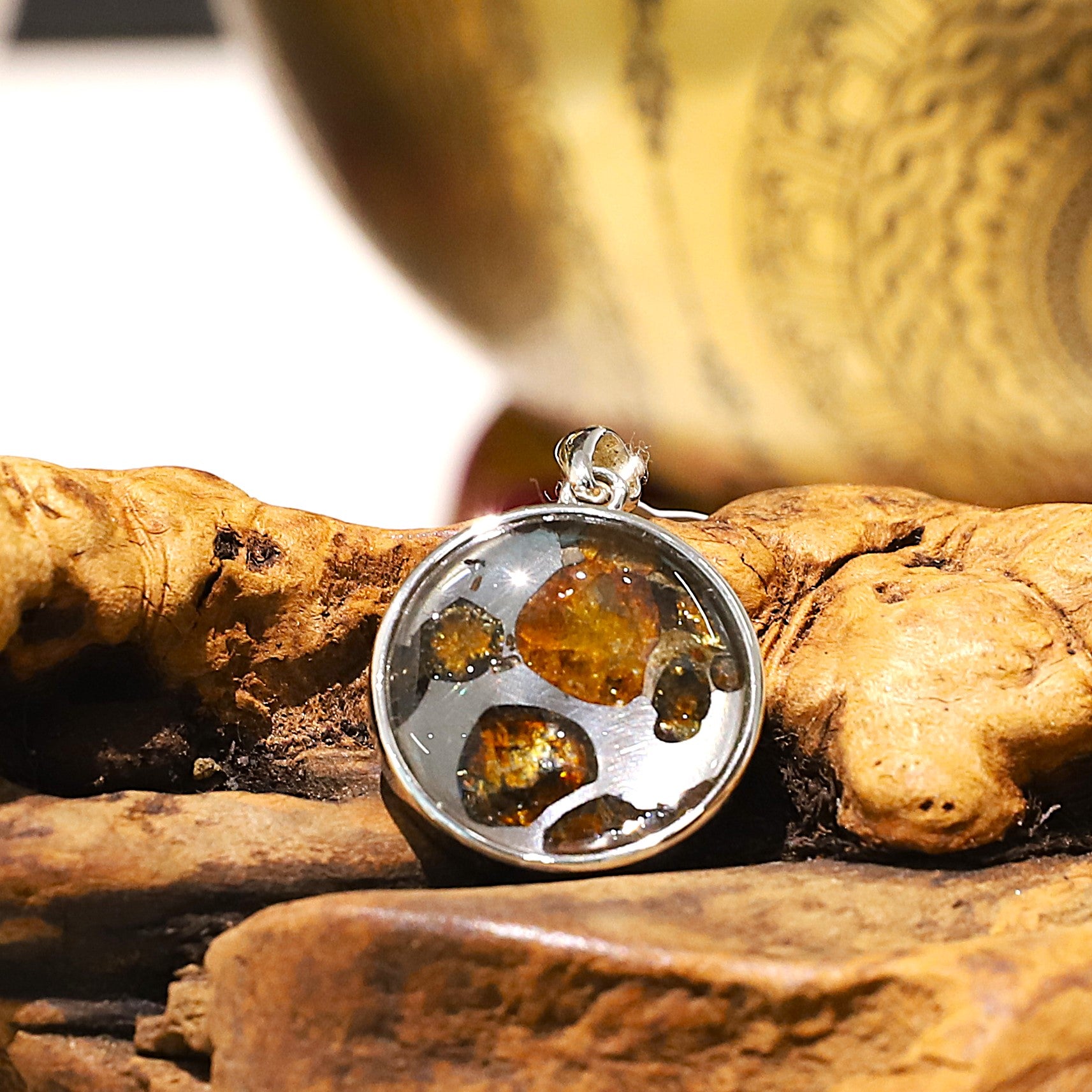 Pallasite Meteorite Pendant – Celestial Heirloom