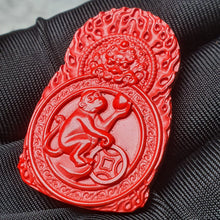 Load image into Gallery viewer, Hong Sha Cinnabar Monkey Guardian Deity Pendant (守护神)
