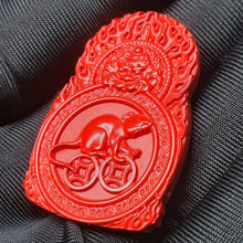Load image into Gallery viewer, Hong Sha Cinnabar Rat Guardian Deity Pendant (守护神)
