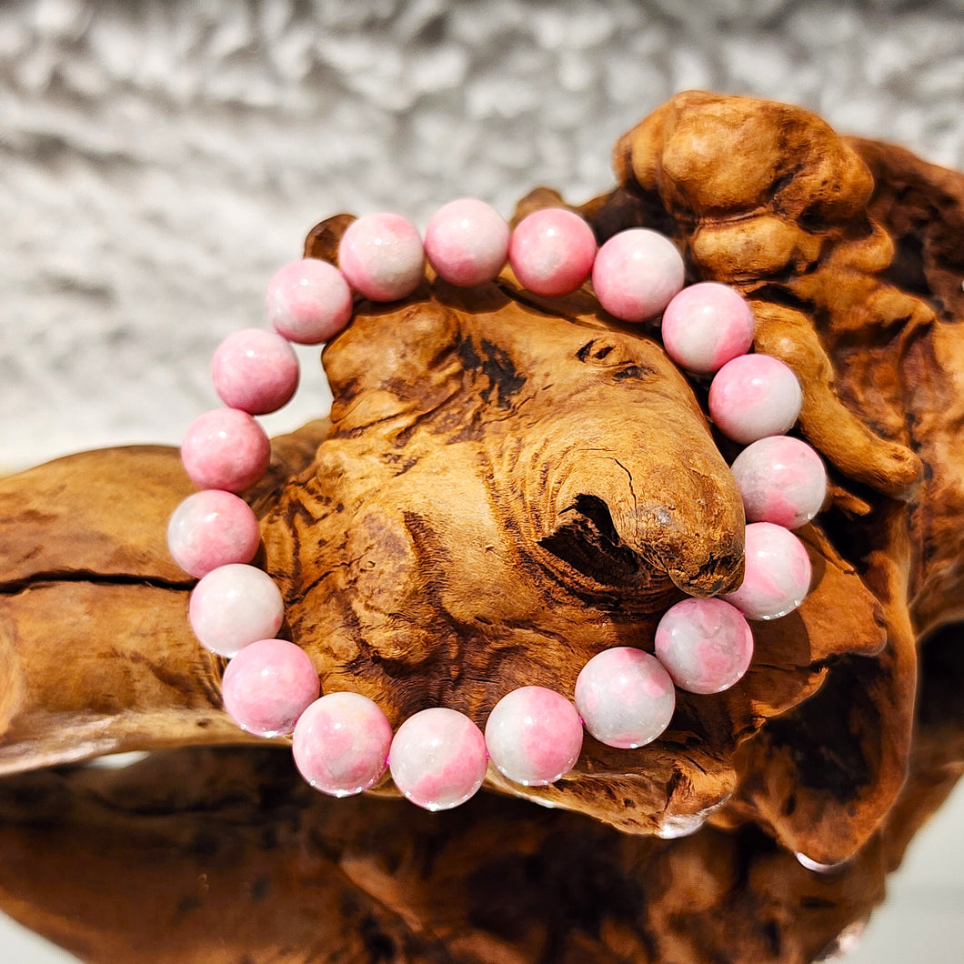Rhodonite on Quartz Bracelet