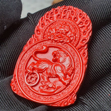 Load image into Gallery viewer, Hong Sha Cinnabar Tiger Guardian Deity Pendant (守护神)
