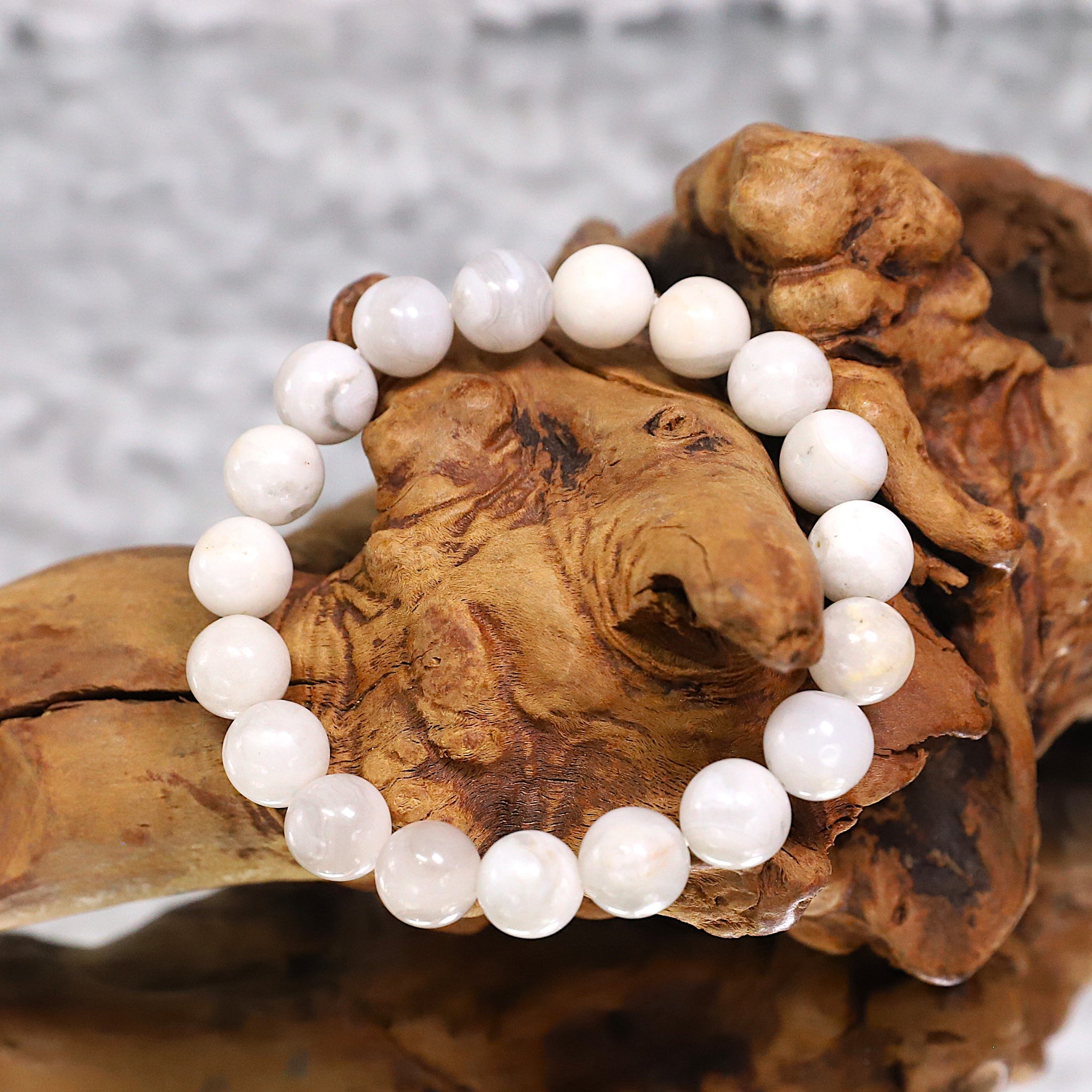 White Agate Bracelet – Living Gems SG
