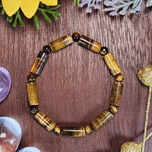 Load image into Gallery viewer, Yellow Tiger Eye Tube Bracelet
