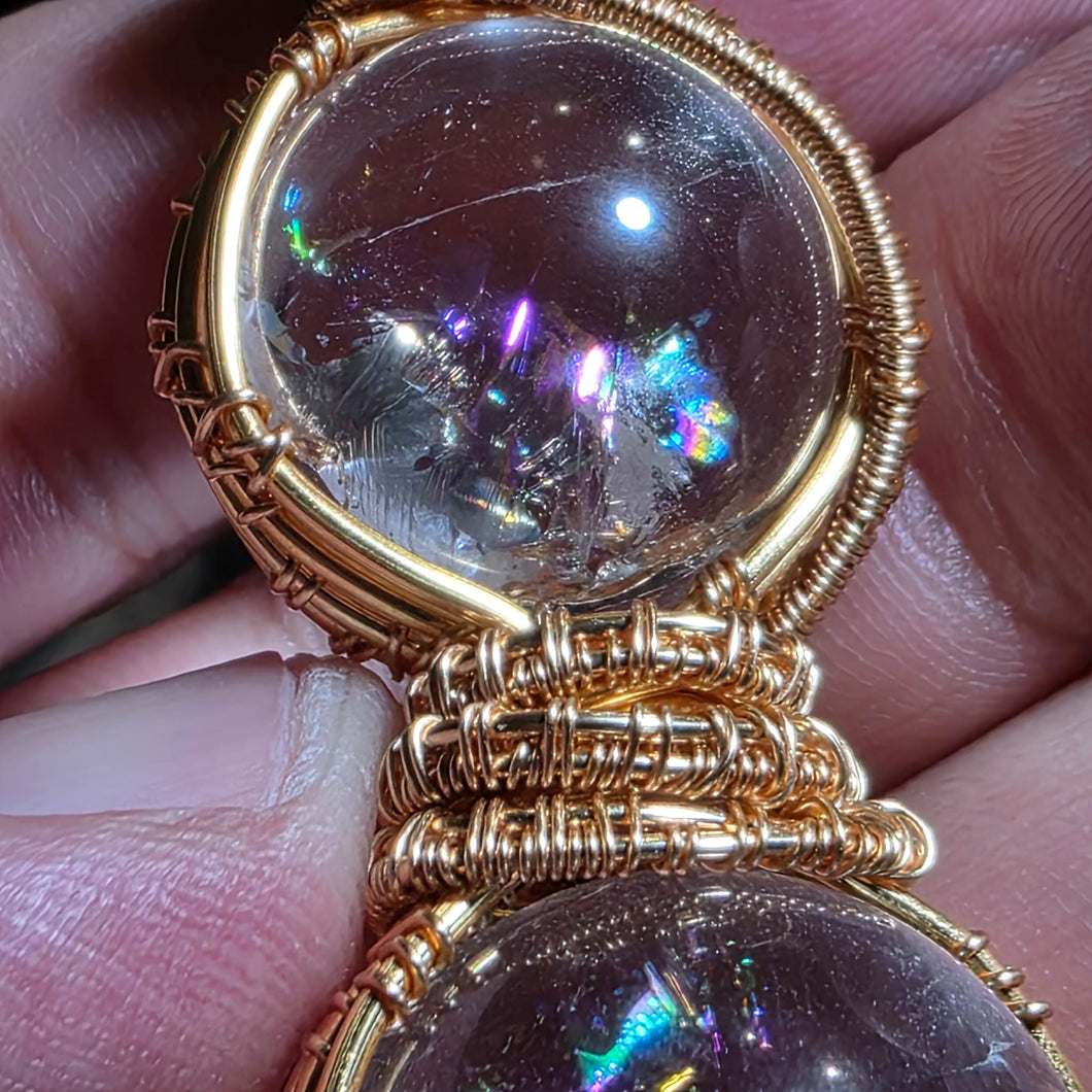 Handcrafted Wire Wrapped Azeztulite Hulu Pendant