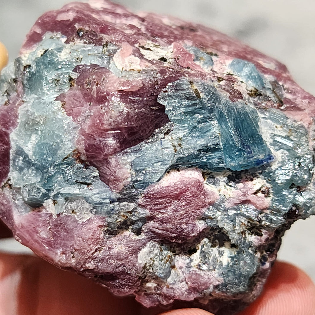 🔥 Raw Ruby with Blue-Green Kyanite 🔥