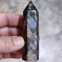 Load image into Gallery viewer, 🌌 Que Sera Stone Pointer (Glaucophane Rhyolite / Llanite) ✨
