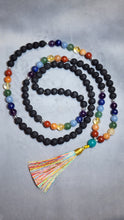 Load image into Gallery viewer, 🌈 Grounded Energy &amp; Chakra Harmony – 108 Beads Mala Necklace 🌈
