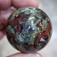 Load image into Gallery viewer, 🐉 Dragon Blood Jasper Sphere –  Strength, Courage &amp; Healing
