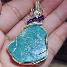 Load image into Gallery viewer, 🌿 Raw Amazonite Wire-Wrapped Pendant 🌿
