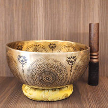 Load image into Gallery viewer, 🕉️ Handmade Brass Singing Bowl with Sacred Carvings
