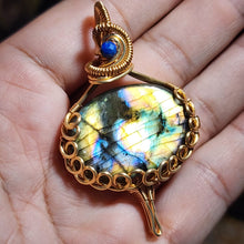 Load image into Gallery viewer, Handmade Wire Wrapped Labradorite Pendant – Transformation &amp; Protection Crystal Jewelry
