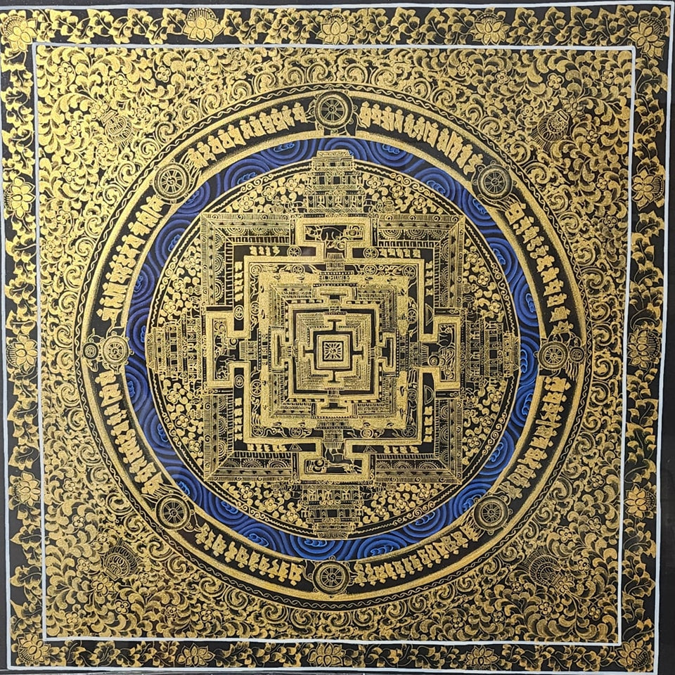 Hand Drawn Tan Cheng Thangka (手绘黑金坛城唐卡)