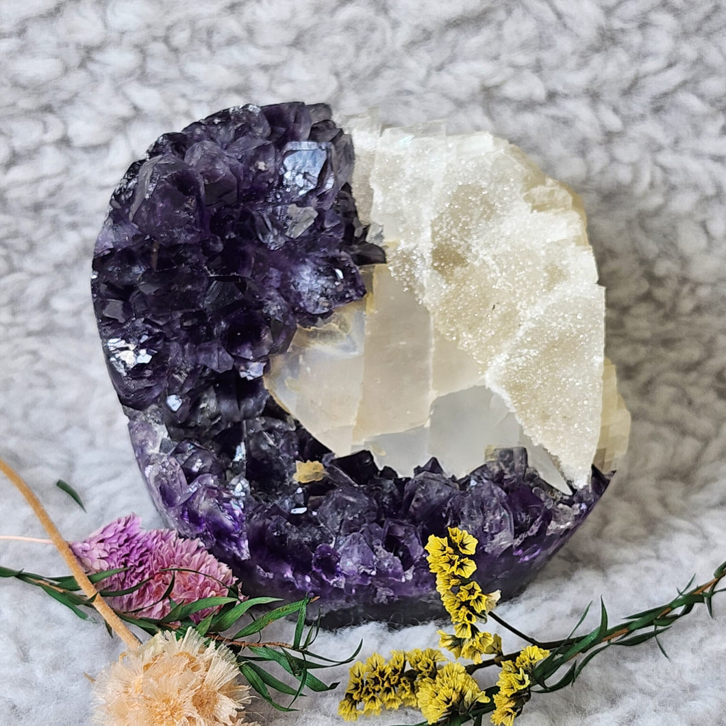 ✨ Amethyst with Calcite Slab – Harmony & Higher Energy ✨