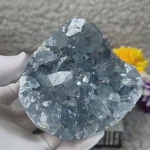 Load and play video in Gallery viewer, Top-Grade Celestite Specimen Display (Madagascar) – 顶级马达加斯加天青石标本摆件
