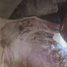 Load and play video in Gallery viewer, Amethyst on Quartz with Enhydro Cluster Display (Mogok, Myanmar) – 缅甸抹谷天然紫水晶共生石英水胆水晶簇矿物摆件
