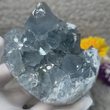 Load and play video in Gallery viewer, Top-Grade Celestite Specimen Display (Madagascar) – 顶级马达加斯加天青石标本摆件
