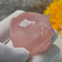 Load image into Gallery viewer, Madagascar Rose Quartz Pig Carving Display – 马达加斯加粉晶猪摆件
