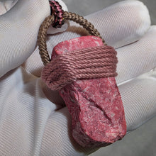 Load image into Gallery viewer, Raw Thulite String Wrapped Pendant – Natural Thulite Crystal
