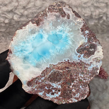 Load image into Gallery viewer, Larimar Slice Display (Dominican Republic) – 海纹石切片摆件
