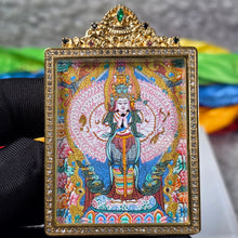 Load image into Gallery viewer, Hand-drawn Thangka Pendant – Thousand-Armed Avalokiteshvara / 千手观音
