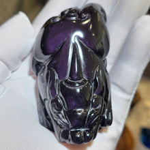 Load image into Gallery viewer, Rainbow Obsidian Pixiu Carving Display – 彩虹黑曜石貔貅摆件
