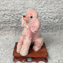 Load image into Gallery viewer, Pink Opal Poodle Carving Display (Hand-Carved)
