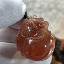Load image into Gallery viewer, Red Rabbit Hair Quartz Carving Pendant – 红兔毛水晶雕刻吊坠
