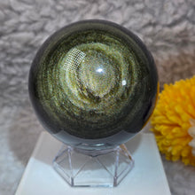 Load image into Gallery viewer, Golden Sheen Obsidian Sphere – 金曜石球
