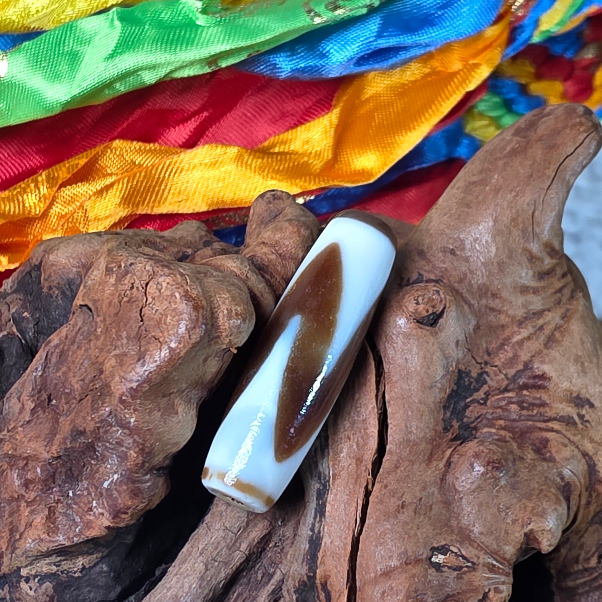 Tiger Tooth Dzi Bead – 虎牙天珠 – Living Gems SG