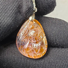 Load image into Gallery viewer, Cacoxenite Fox Pendant – 紫钛晶狐狸吊坠
